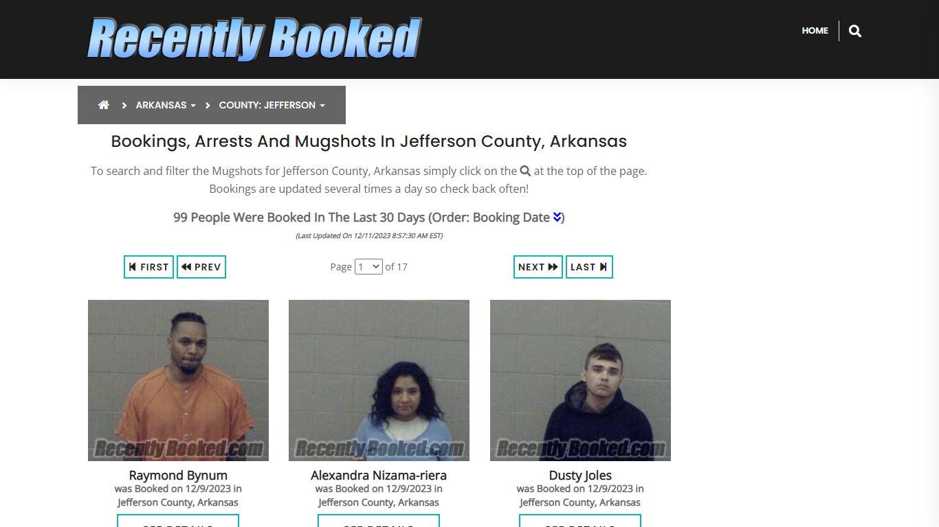 Bookings, Arrests and Mugshots in Jefferson County, Arkansas